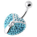 Dangling Zip Opened Heart Belly Ring - Monster Piercing