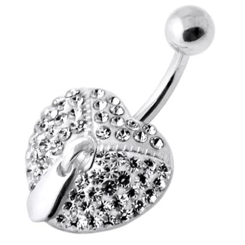 Dangling Zip Opened Heart Belly Ring - Monster Piercing