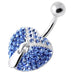 Dangling Zip Opened Heart Belly Ring - Monster Piercing