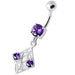 Fancy Jeweled Dangling Navel Bar - Monster Piercing