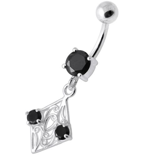 Fancy Jeweled Dangling Navel Bar - Monster Piercing