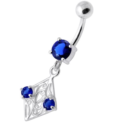 Fancy Jeweled Dangling Navel Bar - Monster Piercing