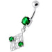 Fancy Jeweled Dangling Navel Bar - Monster Piercing