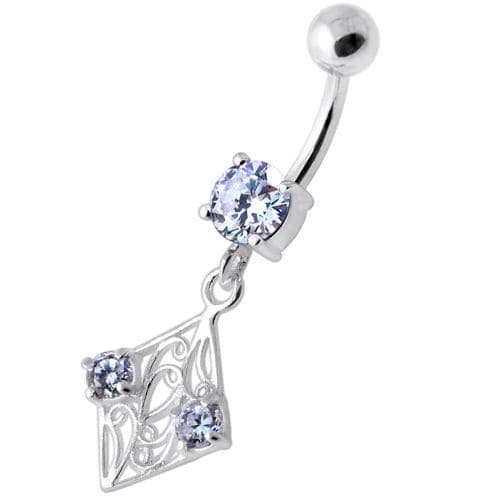 Fancy Jeweled Dangling Navel Bar - Monster Piercing