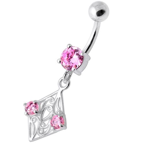 Fancy Jeweled Dangling Navel Bar - Monster Piercing