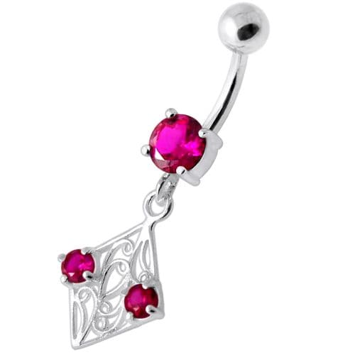 Fancy Jeweled Dangling Navel Bar - Monster Piercing