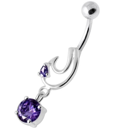 Fancy Jeweled Dangling Belly Bar - Monster Piercing