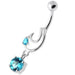 Fancy Jeweled Dangling Belly Bar - Monster Piercing