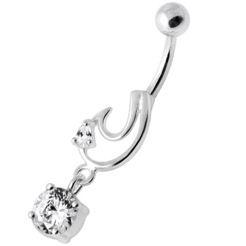 Fancy Jeweled Dangling Belly Bar - Monster Piercing