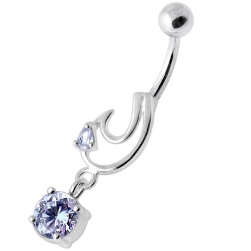 Fancy Jeweled Dangling Belly Bar - Monster Piercing