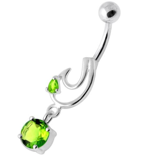 Fancy Jeweled Dangling Belly Bar - Monster Piercing