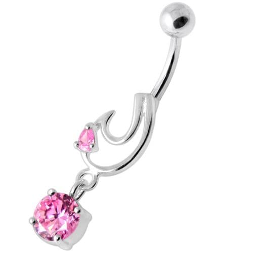 Fancy Jeweled Dangling Belly Bar - Monster Piercing