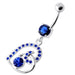 Multi Jeweled Heart Belly Bar - Monster Piercing