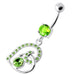 Multi Jeweled Heart Belly Bar - Monster Piercing