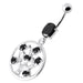 Jeweled Dangling Round Frame Belly Bar - Monster Piercing