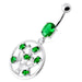 Jeweled Dangling Round Frame Belly Bar - Monster Piercing