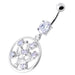 Jeweled Dangling Round Frame Belly Bar - Monster Piercing