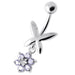 Butterfly Feathers with Flower Dangling Navel Banana - Monster Piercing