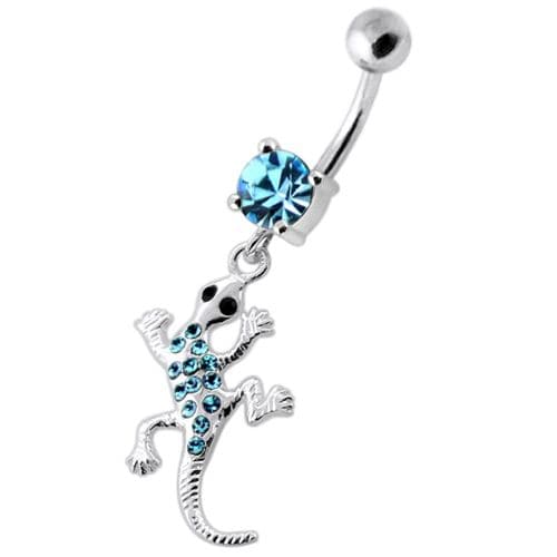 Gecko lizard Dangling Navel bar - Monster Piercing