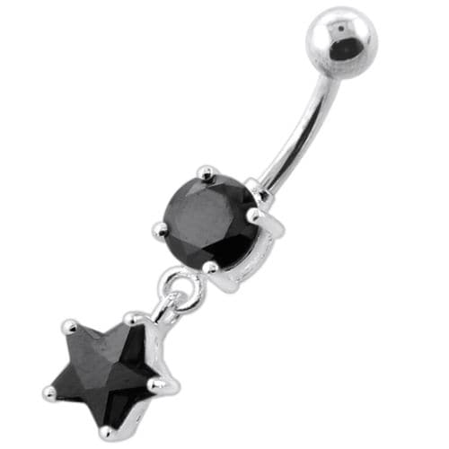 Jeweled Hanging Star Navel Belly Banana - Monster Piercing