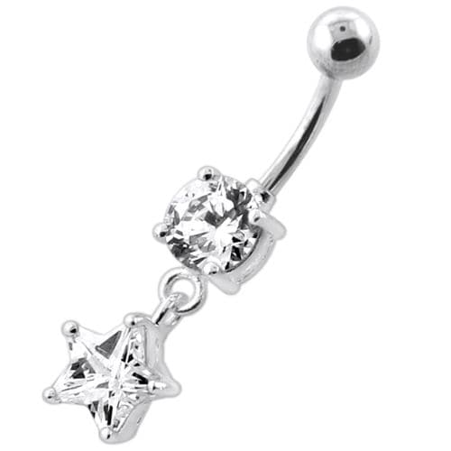 Jeweled Hanging Star Navel Belly Banana - Monster Piercing