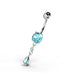 Fancy Jeweled Dangling Navel Belly bar - Monster Piercing