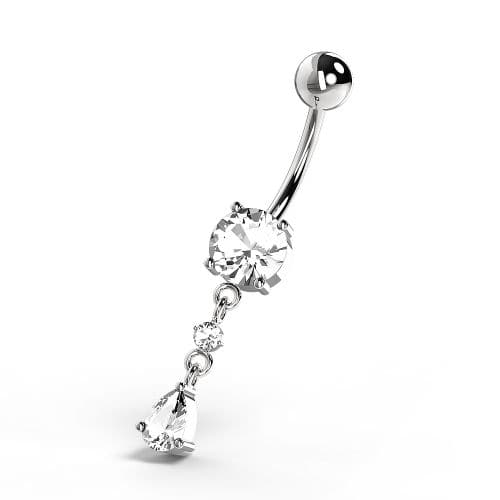 Fancy Jeweled Dangling Navel Belly bar - Monster Piercing