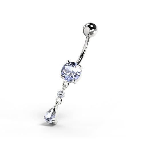 Fancy Jeweled Dangling Navel Belly bar - Monster Piercing