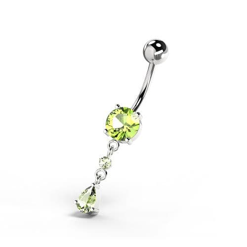 Fancy Jeweled Dangling Navel Belly bar - Monster Piercing