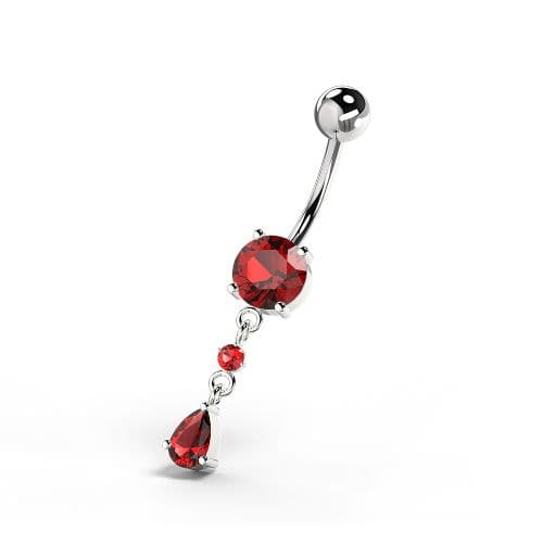 Fancy Jeweled Dangling Navel Belly bar - Monster Piercing