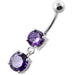 Round Jeweled Hanging Navel Belly Bar - Monster Piercing