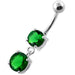 Round Jeweled Hanging Navel Belly Bar - Monster Piercing