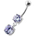 Round Jeweled Hanging Navel Belly Bar - Monster Piercing