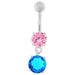 Round Jeweled Hanging Navel Belly Bar - Monster Piercing