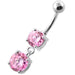 Round Jeweled Hanging Navel Belly Bar - Monster Piercing