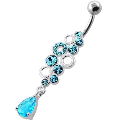 Jeweled Bubbles Dangling Navel Belly Banana - Monster Piercing