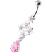 Multi Sparkling Jeweled Stars Navel Belly Ring - Monster Piercing