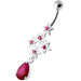 Multi Sparkling Jeweled Stars Navel Belly Ring - Monster Piercing