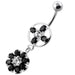 Jeweled Flower Hanging Navel Belly Bar - Monster Piercing