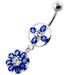 Jeweled Flower Hanging Navel Belly Bar - Monster Piercing