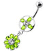 Jeweled Flower Hanging Navel Belly Bar - Monster Piercing