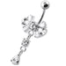 Fancy Flower Jeweled Navel Belly Ring - Monster Piercing