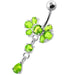 Fancy Flower Jeweled Navel Belly Ring - Monster Piercing