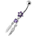 Flower with Dream Catcher Navel belly Bar - Monster Piercing