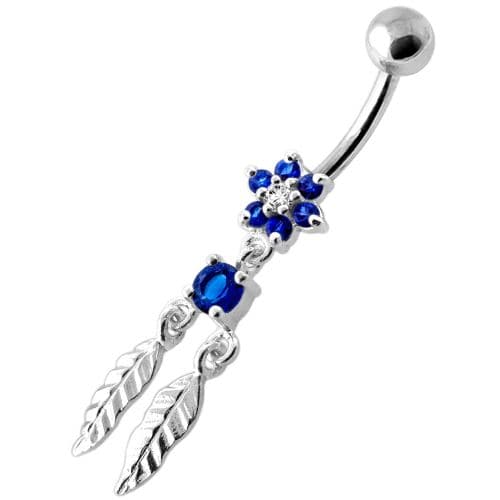 Flower with Dream Catcher Navel belly Bar - Monster Piercing