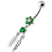 Flower with Dream Catcher Navel belly Bar - Monster Piercing