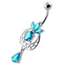 Fancy Flower Leaf Jeweled Dangling Navel Belly Banana - Monster Piercing