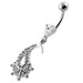 Multi Jeweled Hanging Fish Navel Belly Ring - Monster Piercing