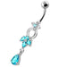 Fancy Jeweled Dangling Navel Belly Ring - Monster Piercing