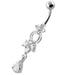 Fancy Jeweled Dangling Navel Belly Ring - Monster Piercing